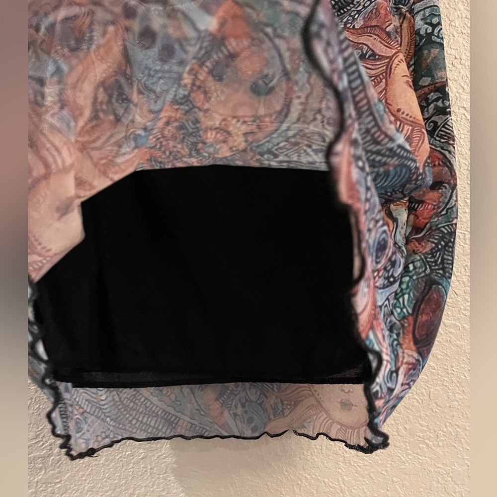 Colorful Sun and Moon Patterned Skirt - Picture 2 of 3